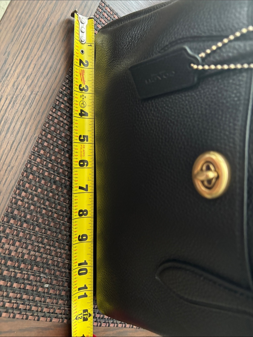 Coach Lora 30 in Black Pebbled Leather with Gold Hardware - Picture 12 of 14